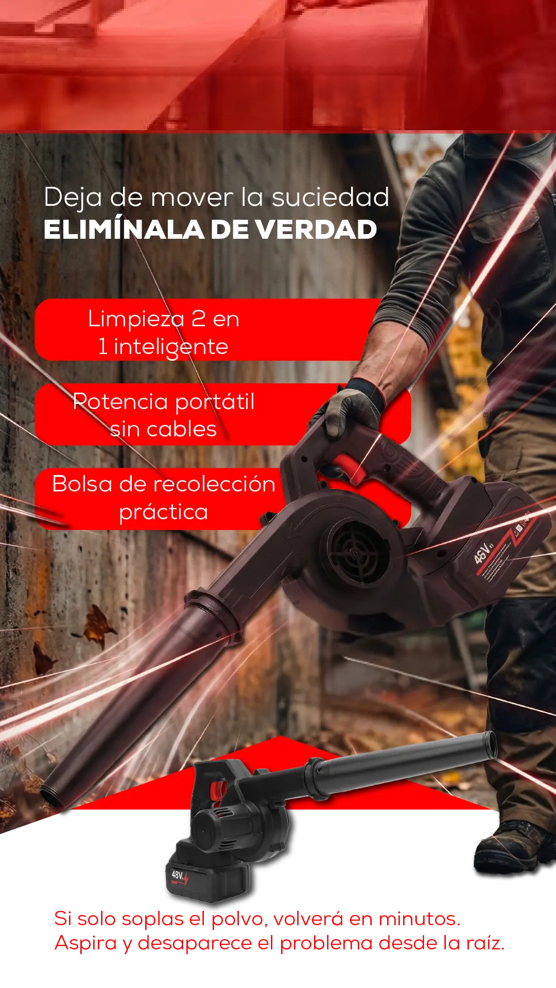 Sopladora Profesional ll Pulcrum 2 en 1